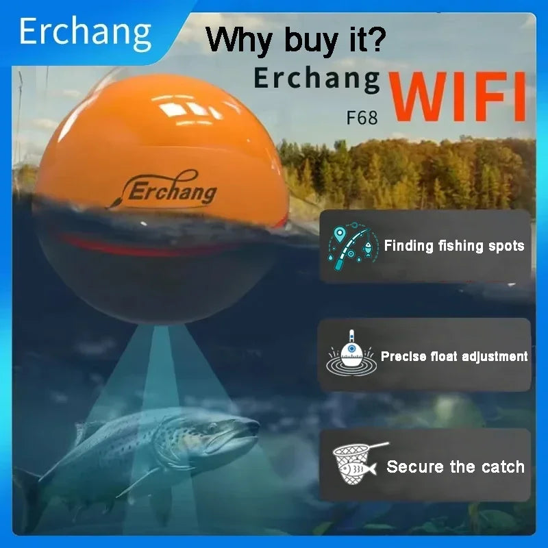 Erchang F68 WIFI Fish Finder 100M Wireless Fishing Sounder Echo Sounder Detect Finder fishing for Lake Sea Fishing IOS& Android Main image