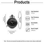 Vintage Charm Black Unisex Fashion Roman Number Quartz Steampunk Pocket Watch Women Man Necklace Pendant with Chain Gift