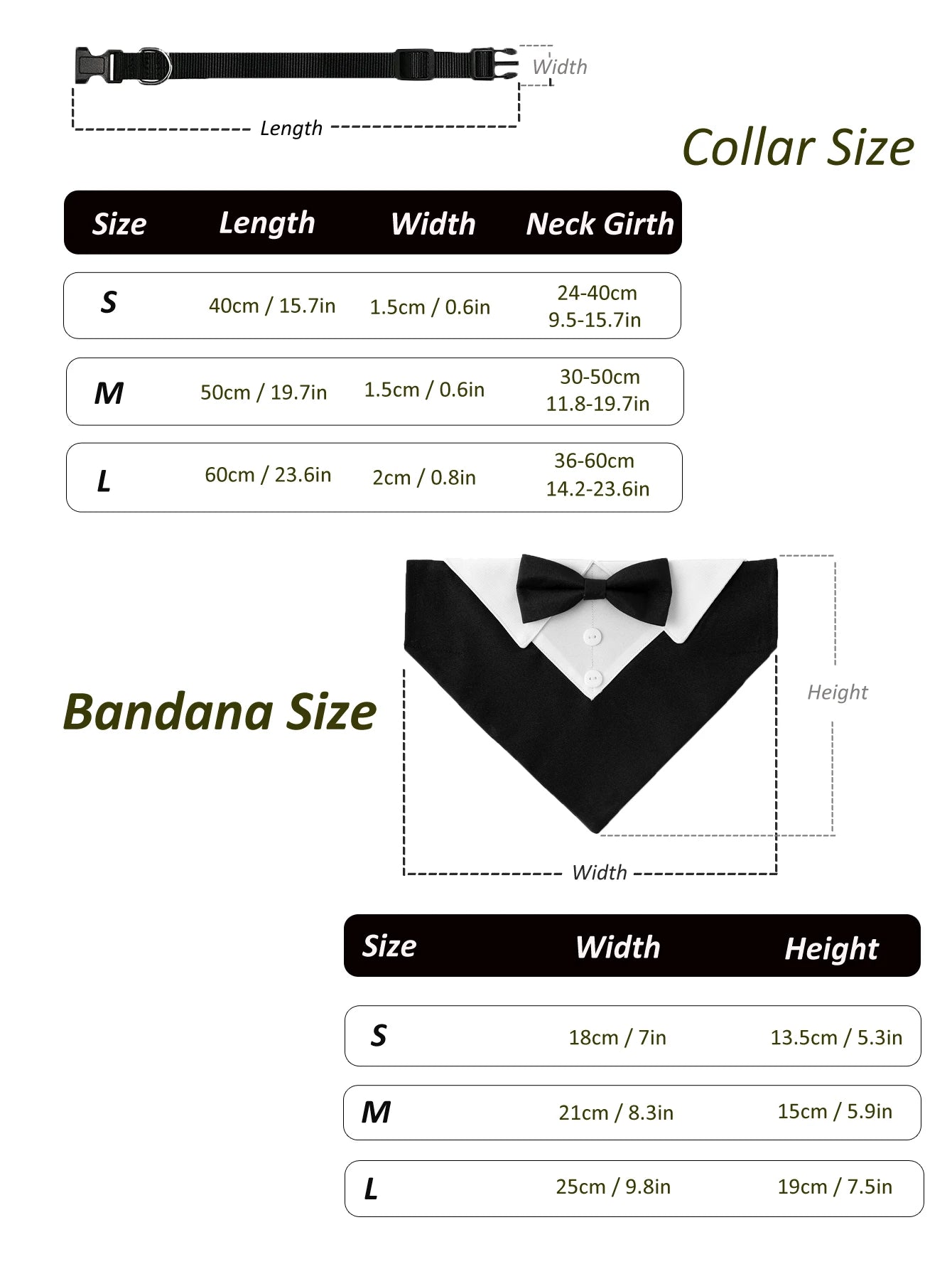 Sucado Bow Tie Dog Collar Tuxedo Bandana Adjustable Formal Puppy Triangle Neck Wear for Wedding Birthday Dress-up Cosplay Party