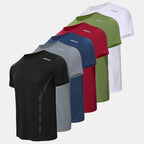 4/1 Pcs Men's Summer Multicolor Quick-drying Sports Short Sleeve Loose Breathable Fitness Running Badminton T Reflective Strip
