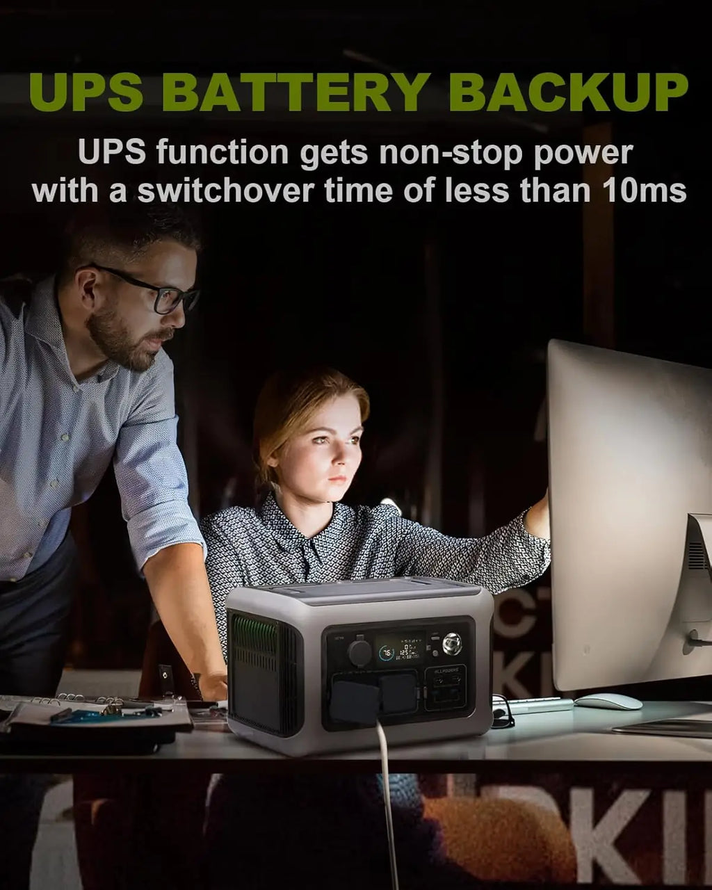 ALLPOWERS Portable Power Station R600, 299Wh LiFeP04 Battery with 2x 600W (1200W Surge) AC Outlets for Outdoor Camping RV Home