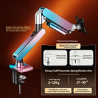SC5 Jade Marble Pneumatic Monitor Arm Single Desk Mount Stand For 17-35 Inch Screen 2-10kg Load Height Adjustable Gaming Bracket