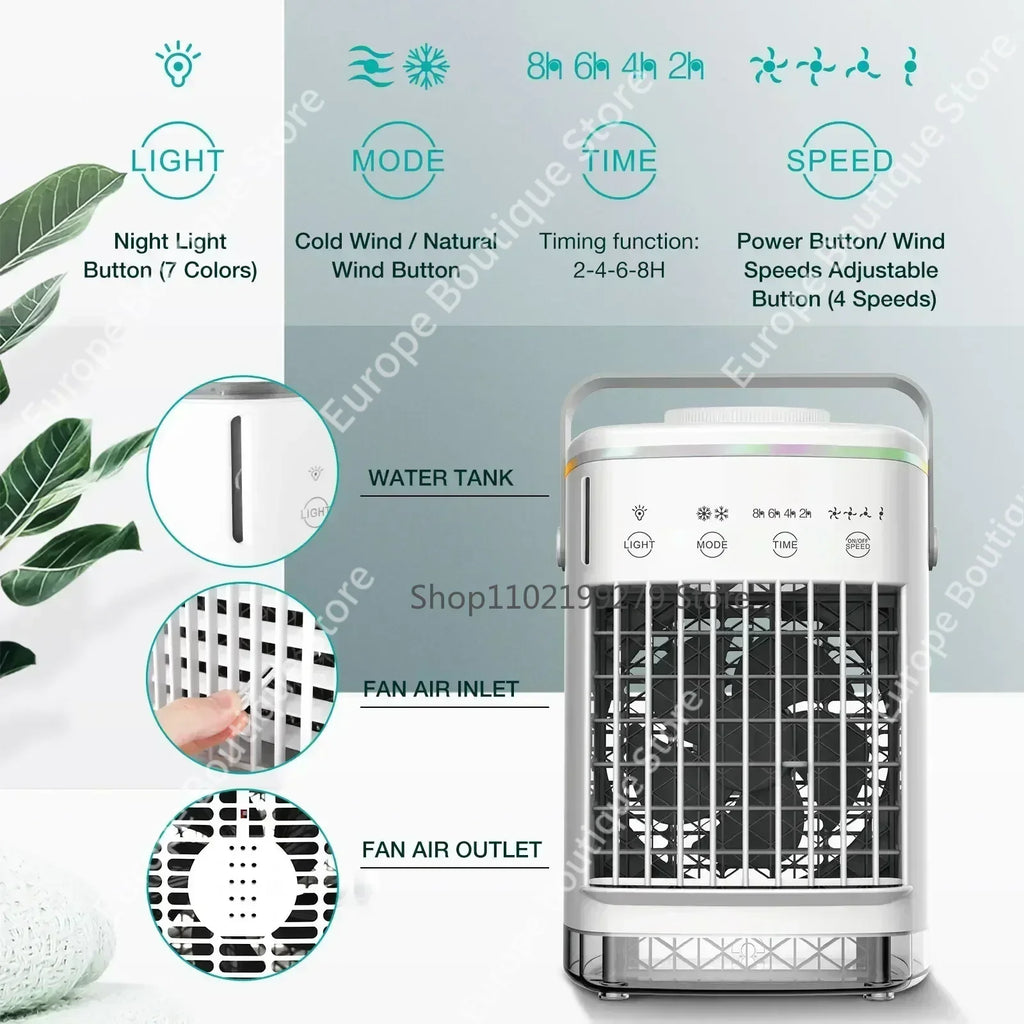 Mobile Home Cooler Fan Mini Multi-use USB Air Cooler Mist Humidifier High Speed Wind