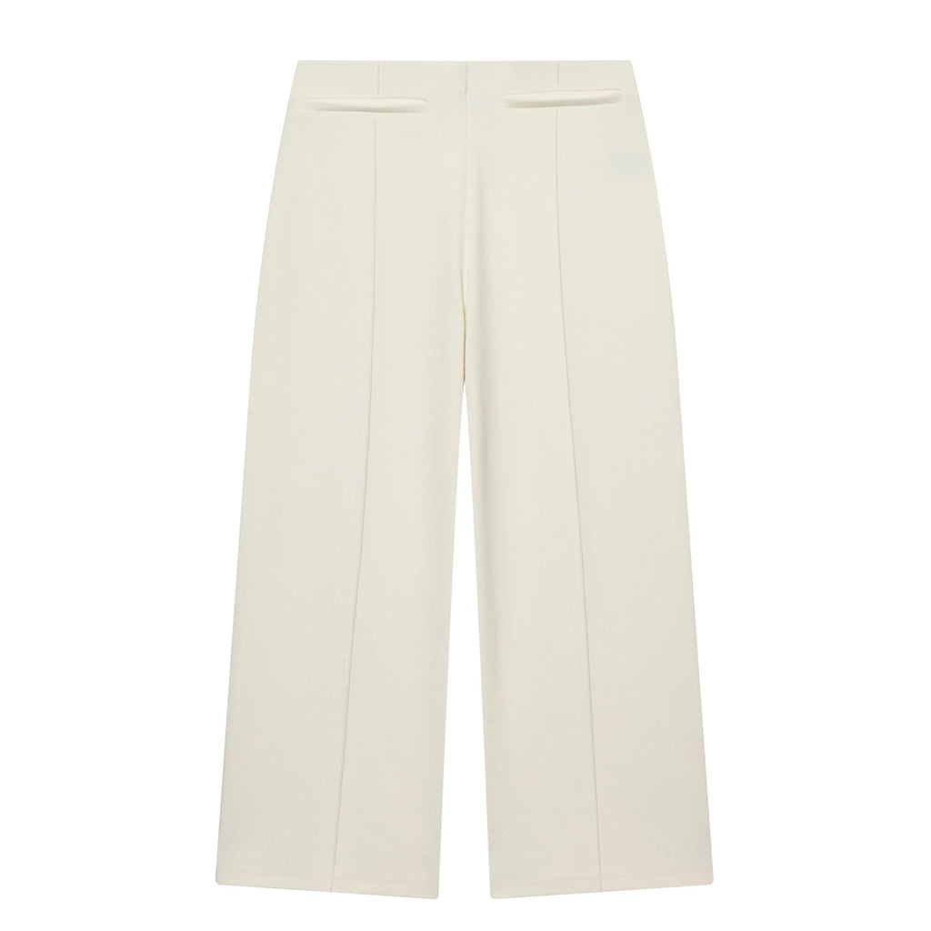 HH Women Elegant Beige Matching Set O Neck T-Shirt Solid Puff Sleeve Top Casual Lady Wide Leg Trousers High Street Chic Outfit