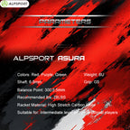 ALP Asura 6U MAX 38LBS G5 Black Badminton Racket Full Carbon Fiber Original Pro Offensive for Teens & Outdoor Sports