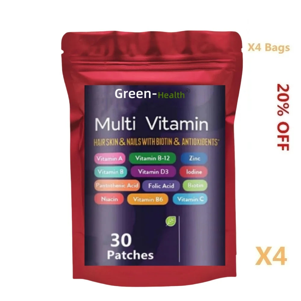 Multivitamin Patches - Packed with Vitamins & Minerals, Boosts Energy, Supports Immune System, Offers Antioxidant Benefits.