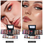 MISS ROSE 104 Color Eye Shadow Powder Puff High Gloss Lipstick Mirror Makeup Durable Easy Makeup Multi-Function Makeup Set