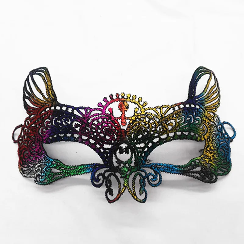 New Women Hollow Lace Face Mask Masquerade Sexy Cosplay Prom Party Props Costume Mask Nightclub Halloween Black Eye Mask