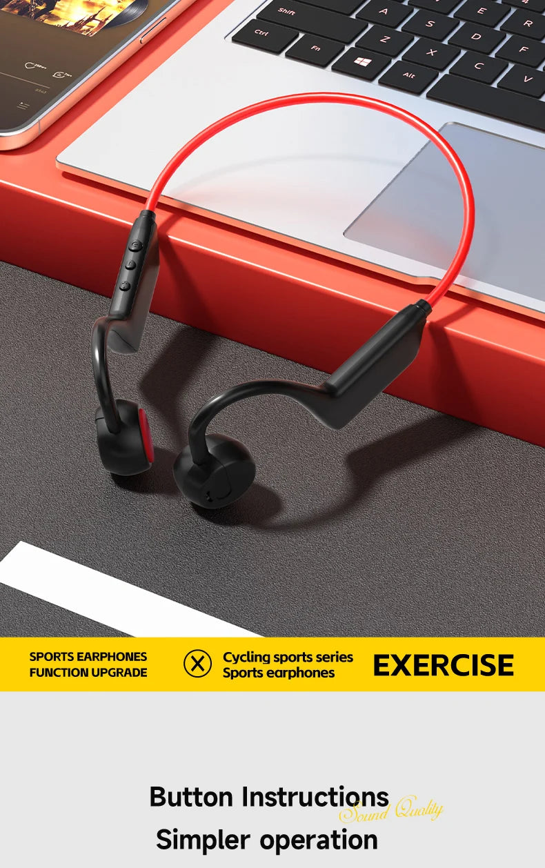 OnePlus Bone Conduction Headset Sport Headphone IPX8 Waterproof Bluetooth 5.4 Wireless Earphone Hands-free With Mic for Exercise