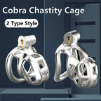 Stainless Steel Male Chastity Cage Cock Mamba Penis Ring Chastity Belt BDSM Erotic Urethral Lock Double-Arc Ring Sex Toy