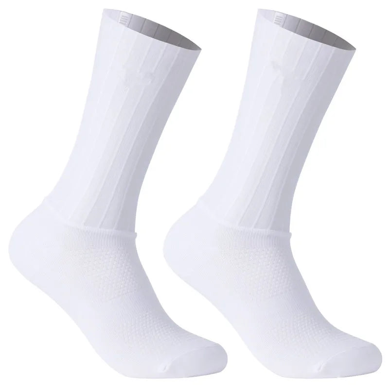 2026 New Anti Slip Silicone Summer Aero Socks Whiteline Cycling Socks Men Bicycle Sport Running Bike Socks Calcetines