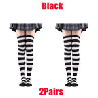 Color Striped Stockings Japanese Over Knee Socks Fashion Women Keep Warm Soks Sexy Slim Long Socks Hosiery JK Cosplay Lolita Y2k