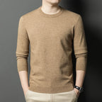 2025 New Men's Casual Sweater Round Neck Long Sleeve Knitted Sweater Diamond Pattern Fashion Versatile Top 2029