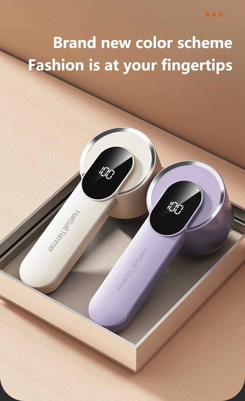 Lenovo Lint Remover Clothing Hairball Trimmer Clothes Sweater Fabric Shaver LED Display 6 Blade Portable Fabric Remove Machine