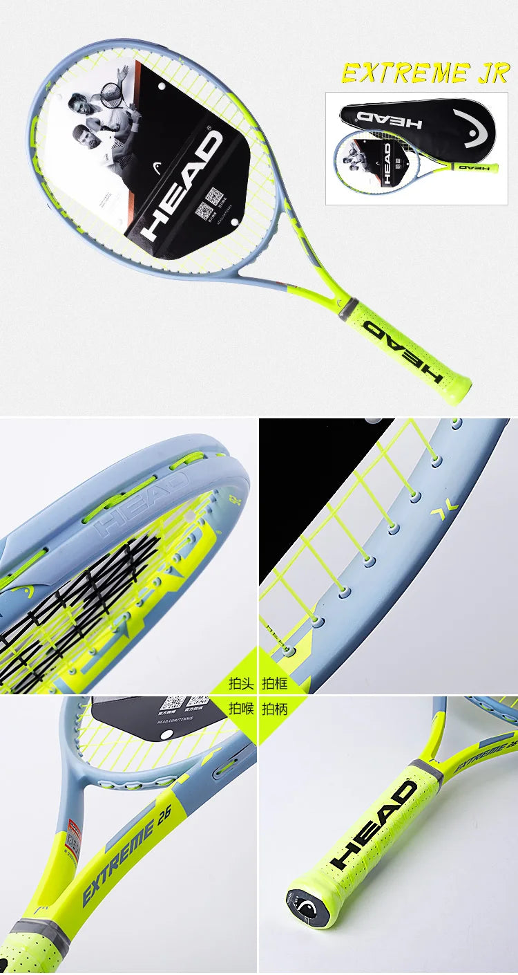 HEAD 2026 New Carbon Tennis Racket for Men Women Tenis Raquete Blue