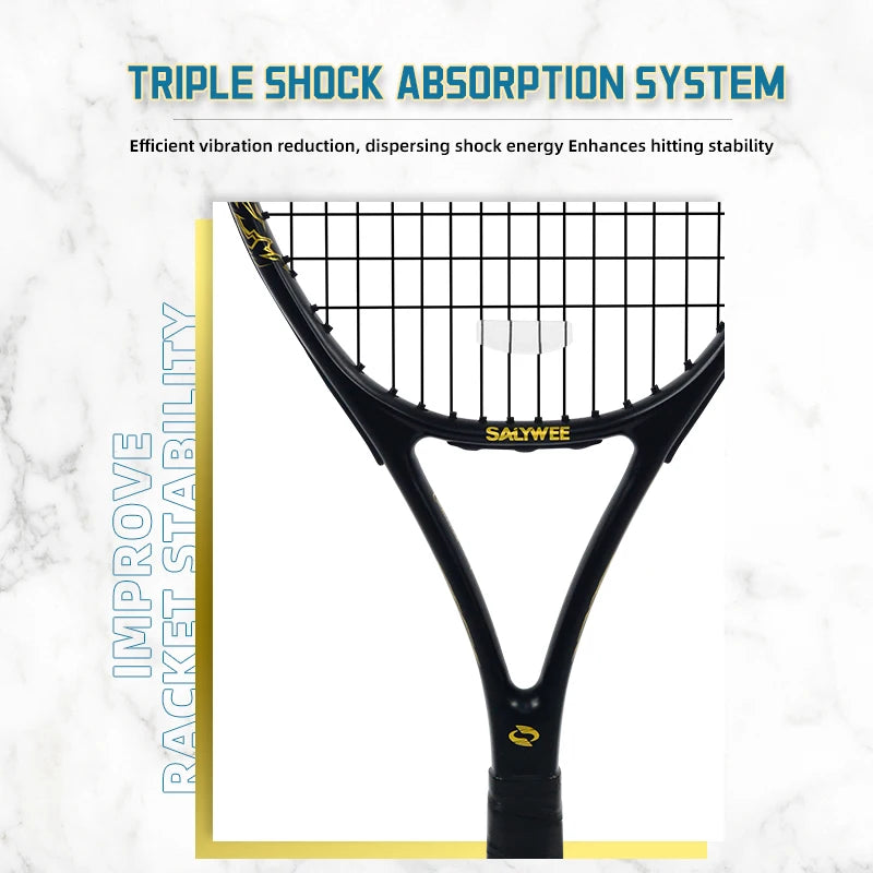 Golden-Dragon Carbon Fiber Tennis Racket For Adults, Ideal for Intermediate Training, Chinese Style Dragon, 50~60lbs, Free Gifts