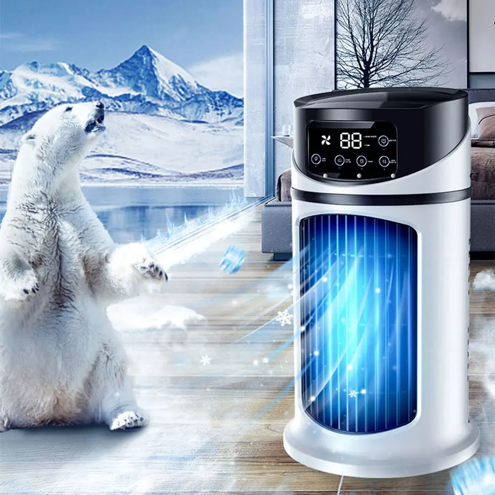 Portable Air Conditioner Desk Fan Spray Humidifier Air Cooling Fan Timing Circulation Wind Quiet Electric Fan for Home Office