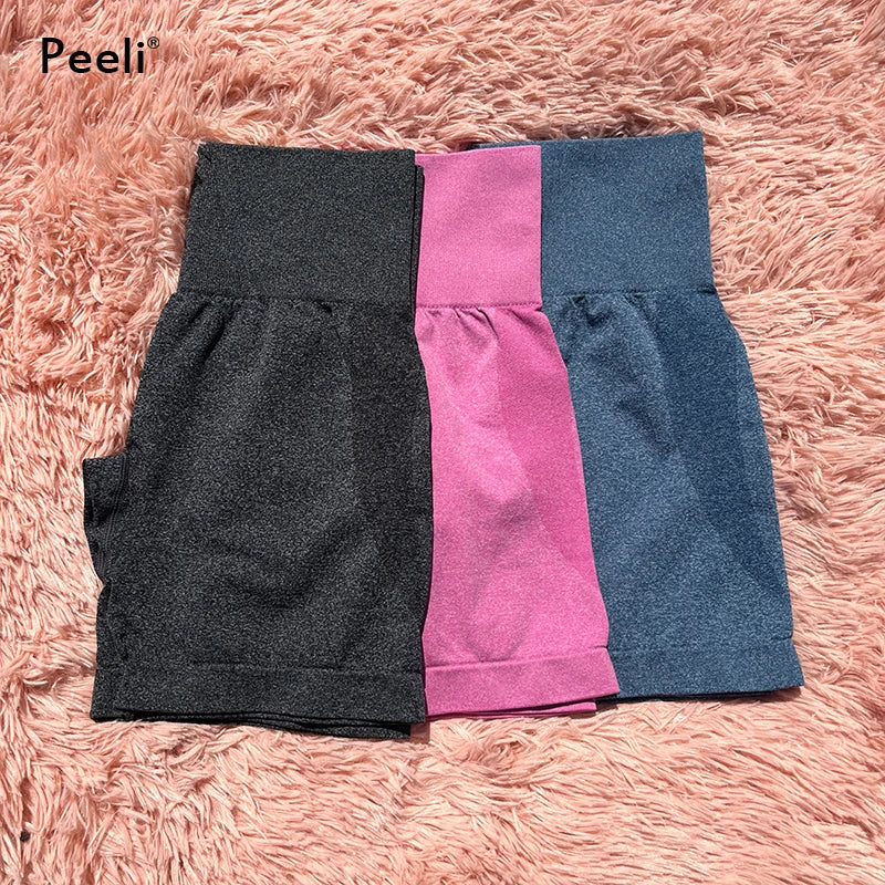 Contour Seamless Shorts for Women Yoga Shorts Push Up Booty Workout Gym Shorts Fitness High Waist Sports Short Women Clothing