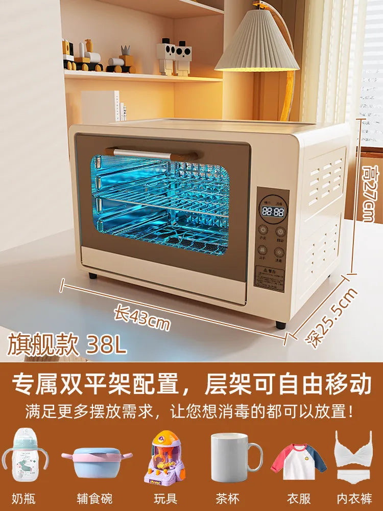 220V UV Disinfection Cabinet Portable Sterilizer for Baby Bottles Tableware Household Kitchen