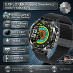 GPS Sports Smartwatch Men Women Swim Waterproof Fitness Tracker 2GB Memory Offline Maps  SpO2 Rugged Outdoor Smartwatch for Men