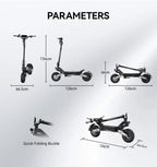 T10 Portable E-Scooter 900W Peak Power 48V 13.5/18 Ah Battery Electric Scooter for Adults 11inch Off-road Tire Scooters Electric