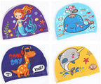 Kids Swim Cap Cartoon Pattern High Elastic Ear Protection Breathable for Pool Swimming Boys Girls Comfort Fit