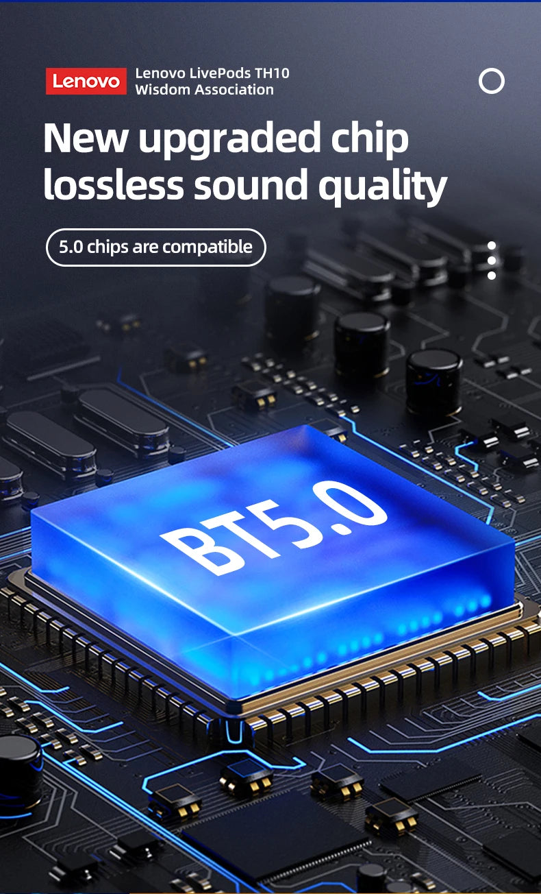 Lenovo Thinkplus TH10 TWS Stereo Headphone Low Latency With Long Endurance Gaming Bluetooth Earphones Music Headset with Mic