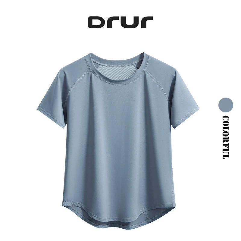DRUR Yoga Tops Sportswear Woman Gym Shirts Breathable Quick Dry Short Sleeve Workout T Shirt Jogger Running T Shirt Yogawear New Main image