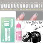 UR SUGAR 3PCS False Nails Set With 420Pcs Matte Soft Gel Tips Solid Glue Gel Remover Quick Nail Extension Kit Nail Beauty Starte