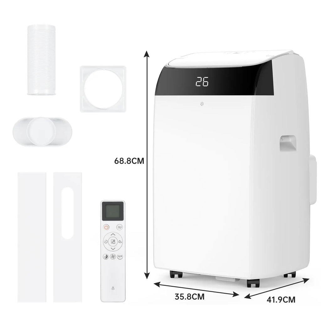 Portable Air Conditioner 12000 BTU, 4-In-1 Cooling Dehumidifier Fan & Auto Airflow, No Outdoor Unit, Quiet Operation, For Home