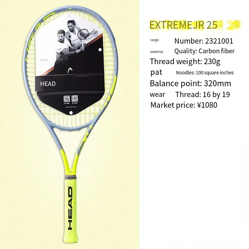 HEAD 2026 New Carbon Tennis Racket for Men Women Tenis Raquete Blue