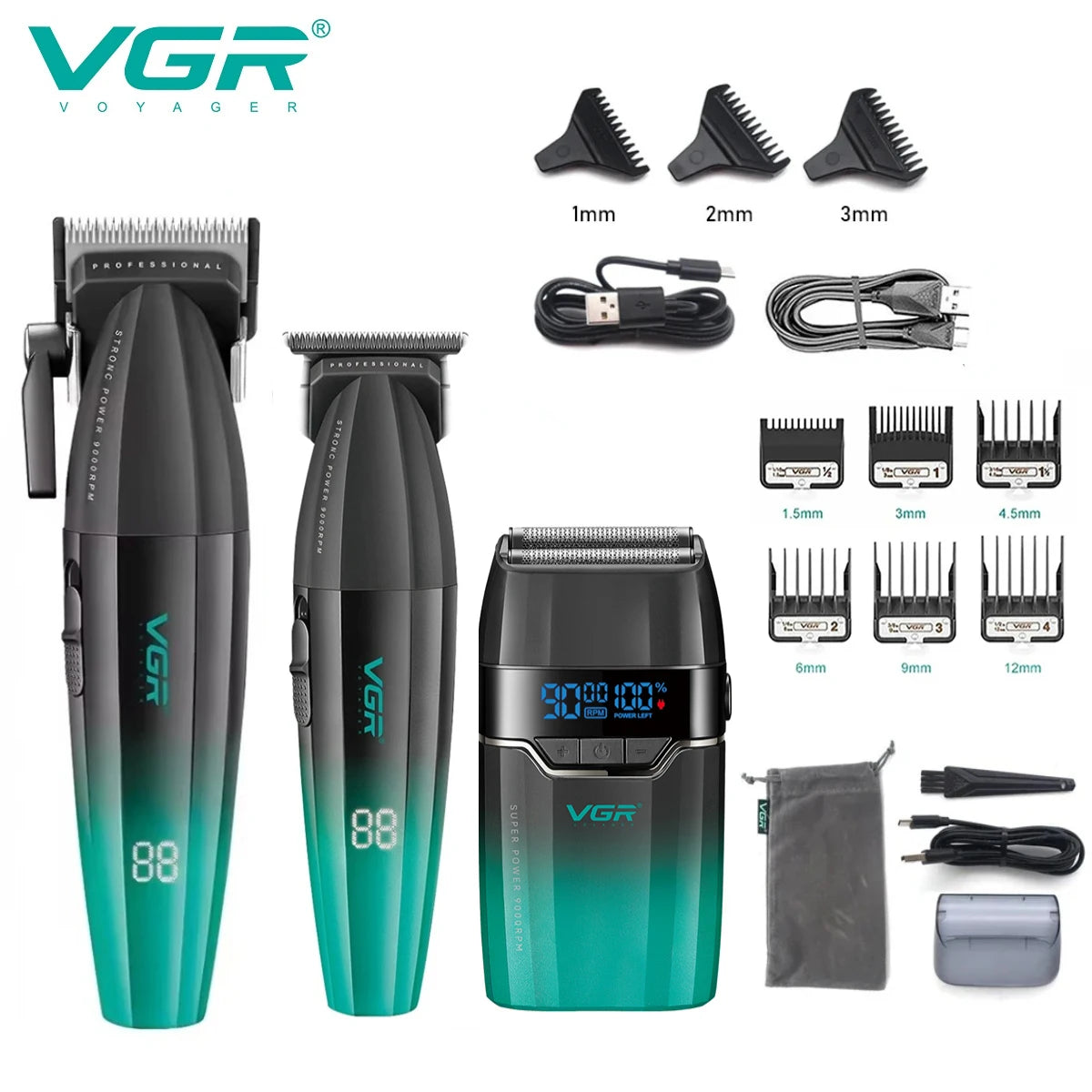 VGR Hair Clipper Professional Hair Cut Machine Face Shaver Barber Clippers Beard Trimmer Metal Trimmer for Men V-003 V-906 V-308 Main image