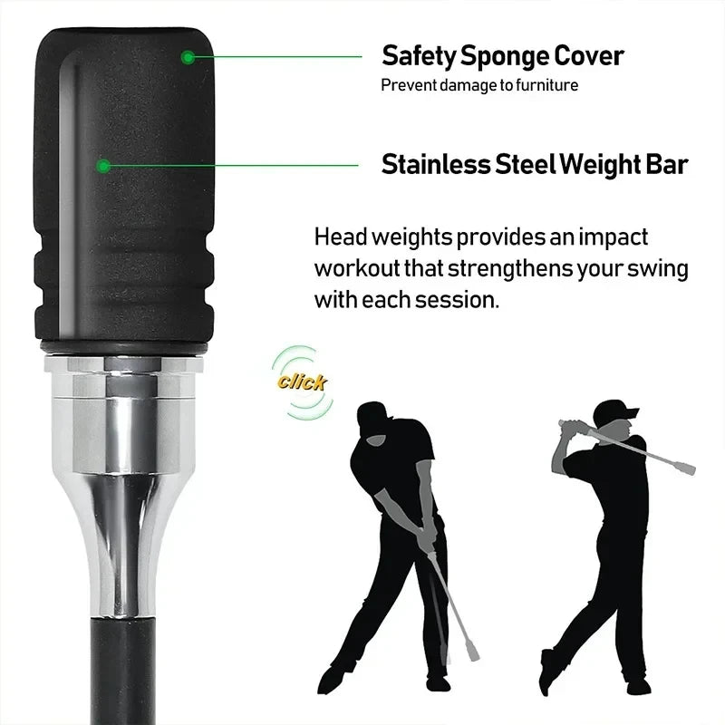 MO EYES Golf Swing Trainer Black Indoor and Outdoor Practice Stick Hand Grip HGB031
