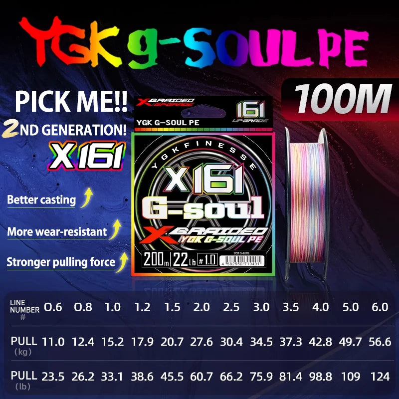 NEW ygk g-soul pe line X16 strands fishing line braided 300/500M For fishing equipment carp Multifilament Strong Weaves Wired PE
