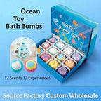 Children’s  Bath Bombs Set Bath Gift with Hidden Toys Safe Ocean Bubble Bath Perfect for Sensory Play Bathtime Fun