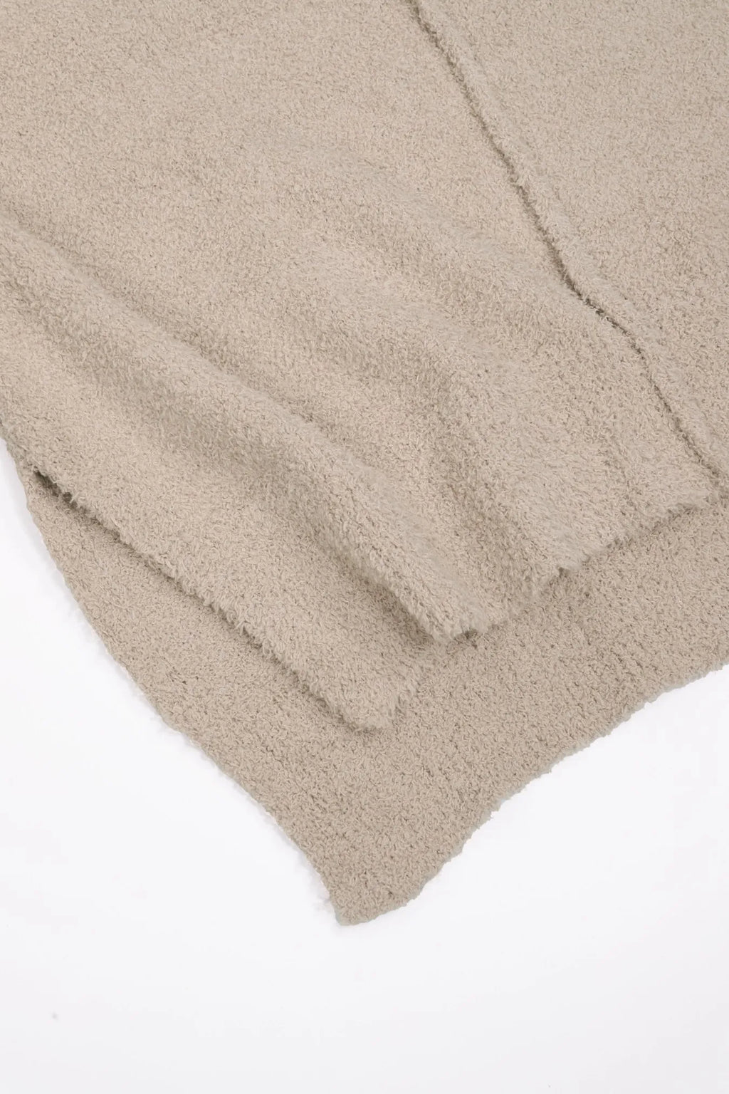 Women's Beige Oversized Knit Two-Piece Set with Half-Zip Sweater And Wide-Leg Pants Casual Loungewear