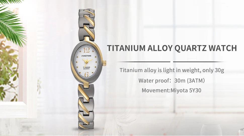 BERNY Titanium Women Watch Quartz Ladies Wristwatch Jewelry Oval Clock Casual Simple Fashion Waterproof Women's Watches