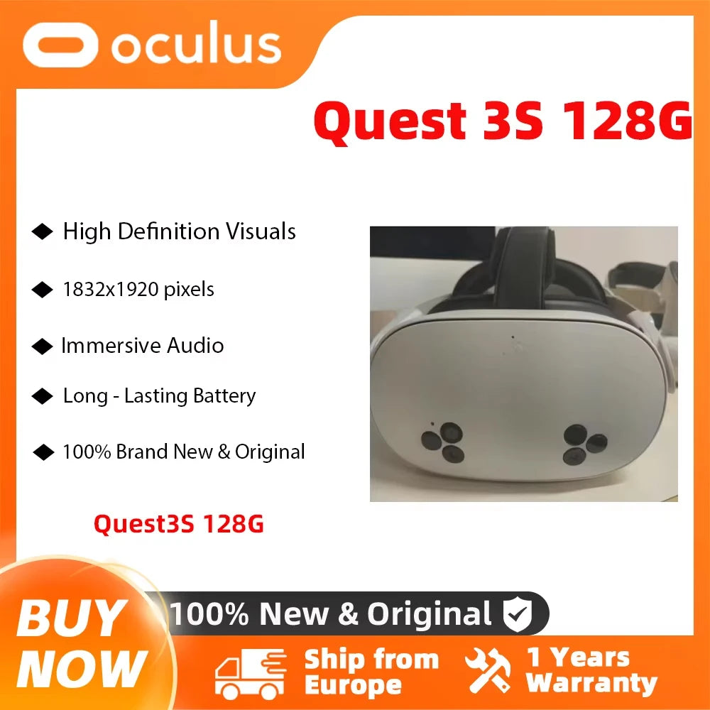 Oculus Quest3S 128G All-in-one Machine VR Glasses Meta Quest3 VR Motion Sensing Intelligent Helmet Game Machine Quest3s 128G