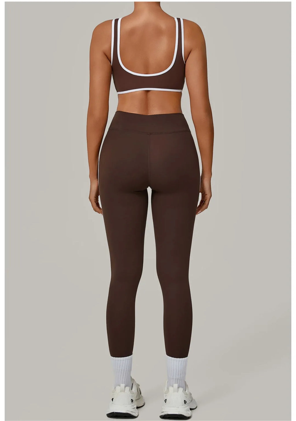 2PCS Women's Yoga Set High Waist Peach Hip Removable Padding Sports Bra Pants Fitness Suit Running Workout Gym Leggings Yoga Set