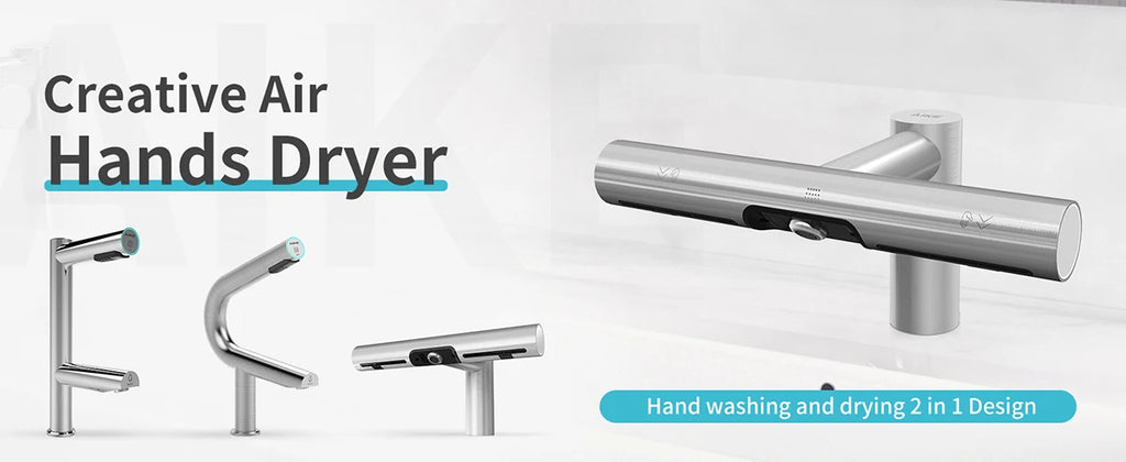 AIKE Automatic Hand Dryer for Bathroom Jet Hand Dryer with HEPA Filtered Vertical Slim Compact High Speed Wall Dryers 1400-1750W