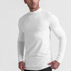 Plain Tight Absorb Sweat Elastic Shirts Gym Bodybuilding Fitness Turtleneck T-shirts Mens Long Sleeve Quick Dry Autumn Clothing