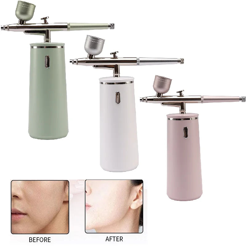 Nano Spray & Oxygen Infusion Facial Device - Hydrating & Brightening Machine for Home Spa, Portable High Pressure Skin Care Tool