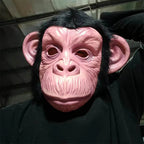 Deluxe Chimp Mask With Hair Novelty Latex Full Head Masks For Halloween Fancy Dress Party Cosplay Monkey Animal Mask