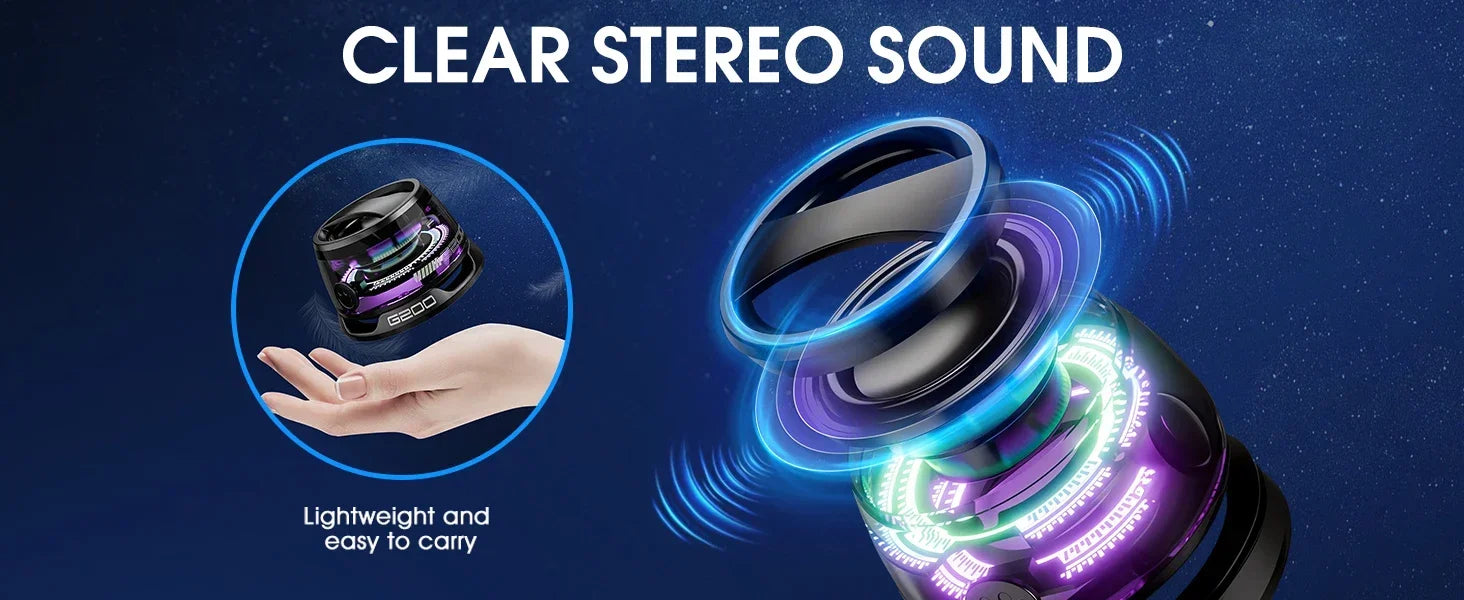 VIKEFON Portable Mini Bluetooth Speaker G200 RGB Lighting Magnetic Speaker BT5.3 Mini Sound Box 7 Hours Playback Phone Holder