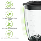 BioloMix Professional 1300W Blender with 1.5L BPA Free Glass Pitcher Perfect for Frozen Smoothies and Homemade Sauces