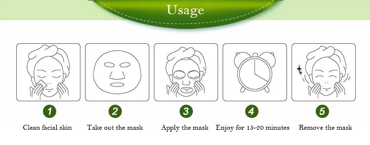 20pcs Natural Plant Facial Mask Moisturizing Oil Control Anti-Aging Fruit Aloe Korean Sheet Face Mask Beauty Skin Care Prodcuts