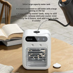 Mini USB Desk Fan Portable Quiet Cool Air Conditioner for Bedroom Home Use with Humidifying Spray Function Tabletop Fan