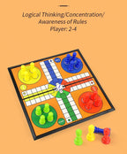 International Ludo Board Game for Kids: Portable Folding Chess Set, Educational Toy, Party Table Game for Elementary Students