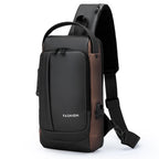 Men Anti Theft Chest Bag Shoulder Bags USB Charging Crossbody Package School Short Trip Messengers Bags Men's Oxford Sling Pack