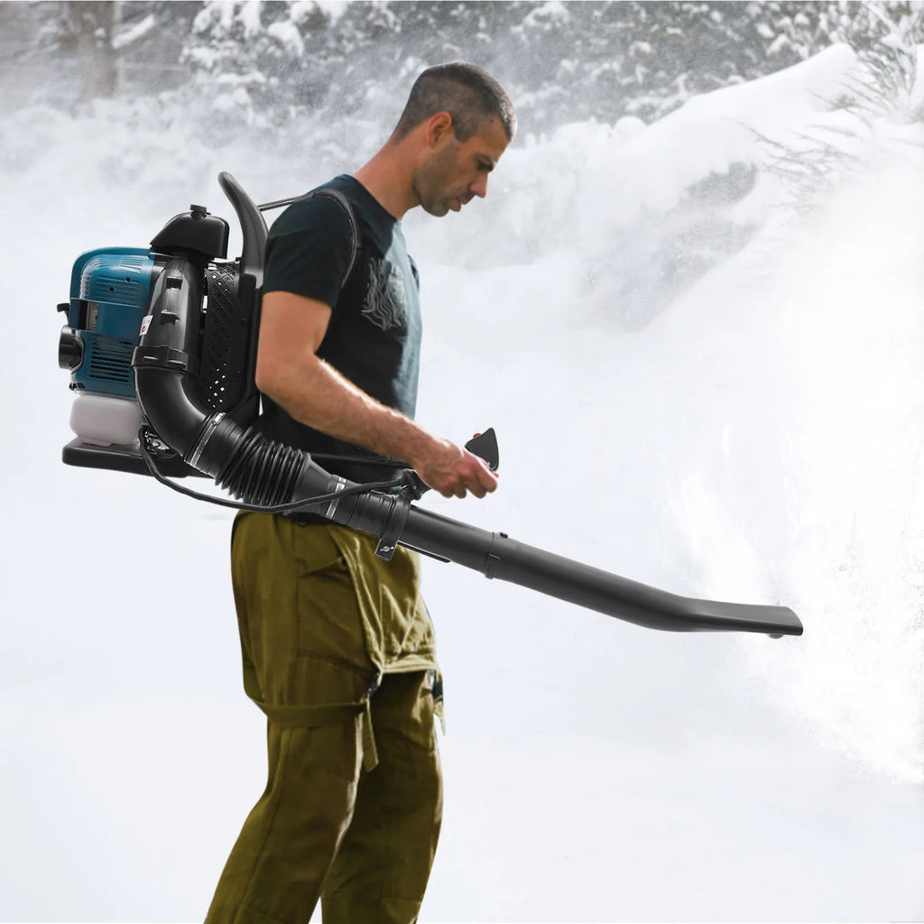 75.6CC 4-Stroke Gas Backpack Leaf Blower, 2600W 498FT with Cruise Control, for Lawn Yard Debris Cleaning, Commercial & Home Use